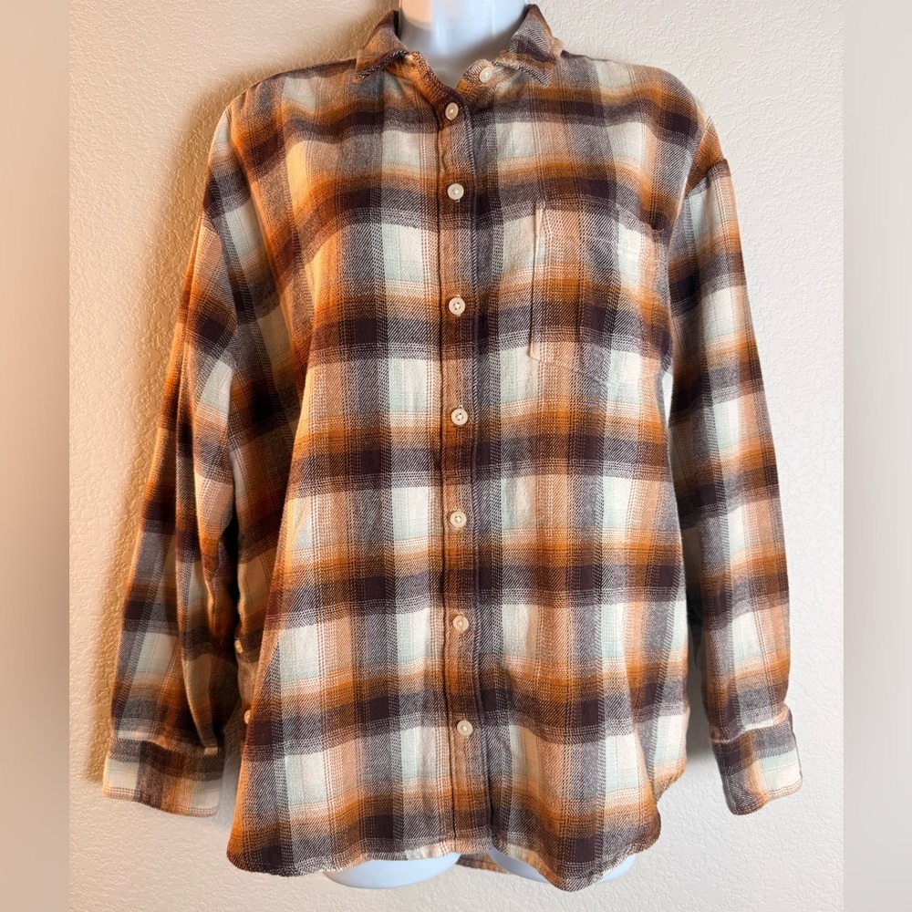 Madewell 100% Warm Plaid and Flannel Button-Down Shirt Sz XXL LAGENLOOK